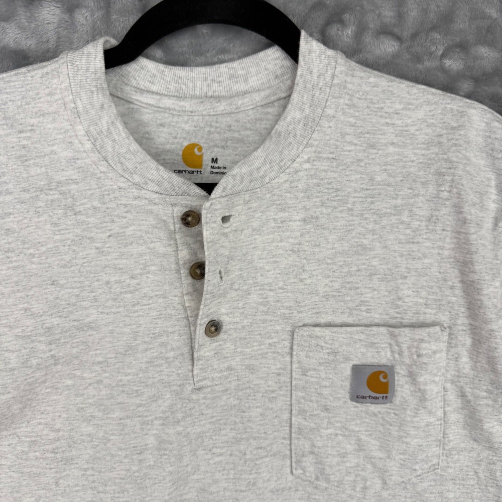 Lot of 3 Carhartt Mens K84 HGY Workwear Pocket Henley Shirts Gray Size Medium - Picture 9 of 16